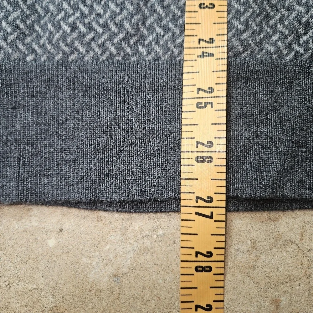 UNTUCKit Sweater Mens M Gray Merino Wool Henley Mock Neck‎ Grandpa Dad Cozycore